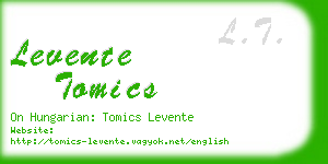 levente tomics business card